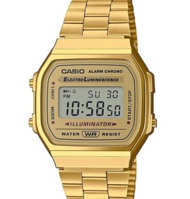 Casio Montre Mixte Acier inoxydable plaqué Digital look élégant-A168wg-9wdf