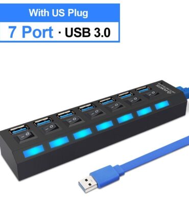 Repartiteur USB 3.0 à 7 ports avec interrupteurs LED