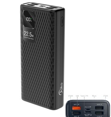Joko Powerbank 20000 mAh rapide 22,5 W Type-C 5usb