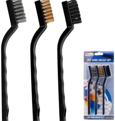 Ensemble de 3 brosses metalliques fil de cuivre fil d'acier nylon pour nettoyer
