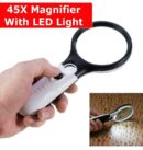 Loupe 3 LED marrywindix 3X 45X Loupe poche lecture loupe lentille a main
