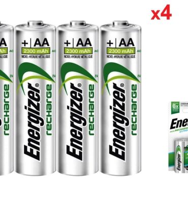 Energizer Lot de 4 Batterie rechargeable pile AA (Ni-MH)x4 2300mAh