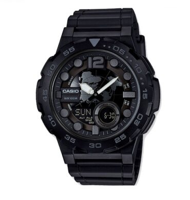 Casio montre pour hommes heure mondiale étanche 100 mètres-aeq-100w-1bvdf