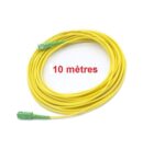 Cable 10M fibre optique SC/APC vers SC/APC monomode Simplex LSZH jaune