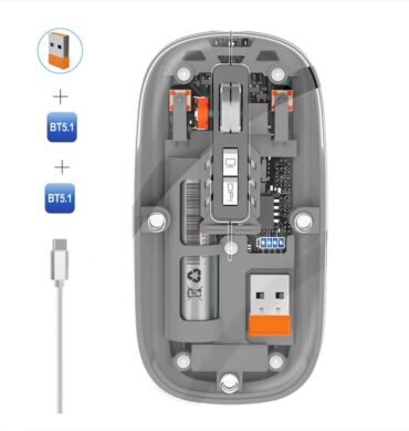 Souris Bluetooth M233 transparent transmission en mode triple 2.4G Rechargeable