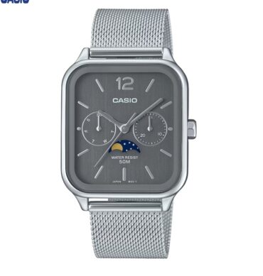 Casio Montres homme fil métallique en maille cycles lunaires etanche-mtp-m305m-8avdf