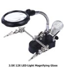 TE-801 Outil de reparation Loupe 3.5X 12X Pince Stand pour Fer À Souder Lampe Led