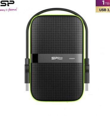 Silicon Power Disque dur externe 1TB HDD 3.0 Armor A60 Antichoc et résistant à l'eau anti-rayures