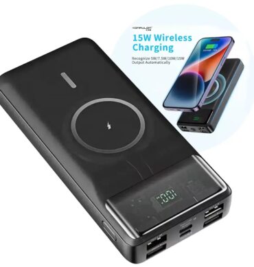 Konfulon Power Bank 20000-mAh wireless Fast Charge 20W USB-C + 15W Sans Fil QC 3.0