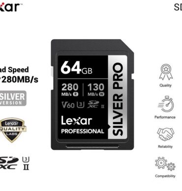 Lexar Carte memoire 64 GB professionnelle SDXC SILVER PRO UHS-II 280 Mo/s