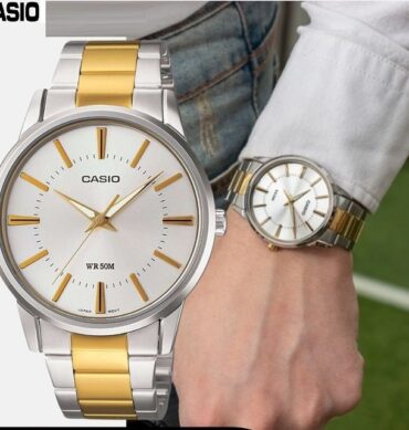 Casio Montre Homme Bracelet En Acier Inoxydable Bicolore affichage Analogique résistant à L'eau-mtp-1303sg-7avdf