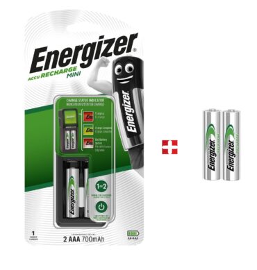 Energizer Super chargeur ultra compact pour AA et AAA batterie ( +2 piles AAA, 700mAh)