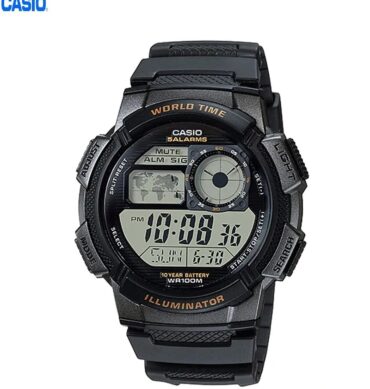 Casio Montre numerique pour Homme 5alarmes Super Bracelet Sport - ae-1000w-1avdf
