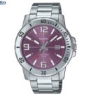 Casio montre homme Argente cadran mauve Avec dateur étanche 50 m acier inoxydable–mtp-vd01d-6bvudf