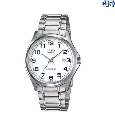 Casio Montre hommes Argentee cadran blanc avec date -Etanche-mtp-1183a-7bdf