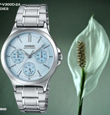 casio montre pour femme cadran bleu personnalité six aiguilless bracelet en métal -ltp-v300d-2audf