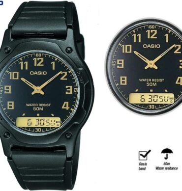 Casio montre homme Bracelet en plastique numérique combinée à une montre analogique- Aw-49h-1bvdf