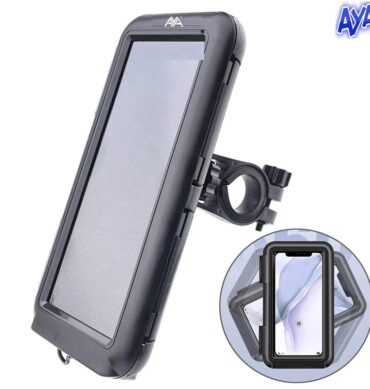 Aya support de telephone etanche de vélo moto guidon réglable 360° pour smartphones