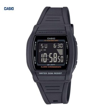 Casio Montre unisex homme femme avec bracelet en plastique, cadran électronique-w-201-1bvdf