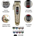 Htc Tondeuse a cheveux professionnelle puissante ceramique barbier rechargeable-AT-736