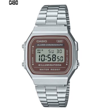 Casio Montre Unisexe homme et femme Numérique Rétro éclairage Bracelet acier inoxydable -A168WA-5AYDF