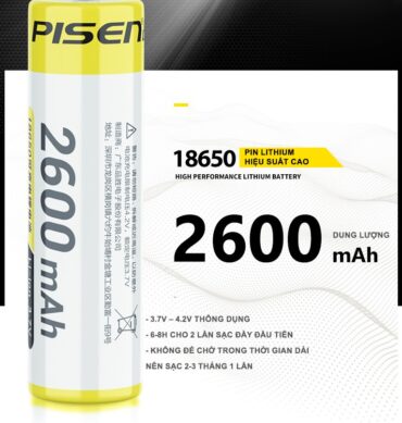 Pisen Batterie rechargeable 2600mAh 18650 3.7V 4.2V qualité et fiabilité 2 têtes plates