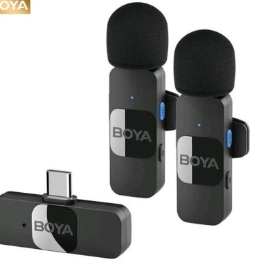 Boya Micro cravate Lavalier sans fil BY-V20 Type-C micro omnidirectionnel portée 100m USB-C 2 émetteurs -1 récepteur