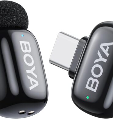 Boya Mini microphone cravate sans fil prise USB-C Android, micro ultra-mini avec réduction du bruit, changement de voix IA vlogging, TikTok, créateurs de contenu YouTube (RXU+TX)
