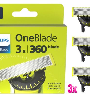 Philips Lames de rechange pour rasoir QP430/50 360 OneBlade -100 % étanches -Tailler, styliser Lot de 3