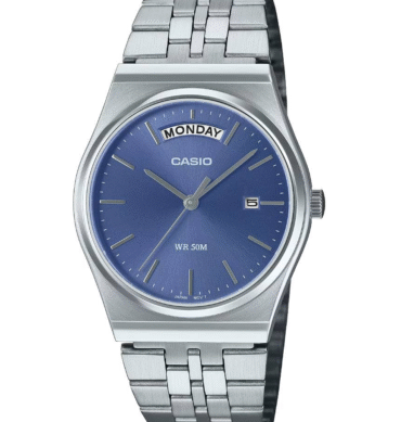 Casio Montre Homme Cadran bleu Bracelet acier inoxydable etanche Quartz –mtp-b146d-2avdf