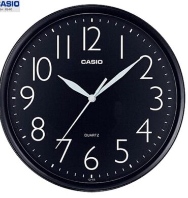 Casio Horloge murale Analogique grande chifres facile a lire- IQ-05-1DF noir