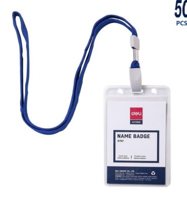 Deli 50 Badge 5757 Porte cartes avec lanière 70mm x 105mm de haute Qualite