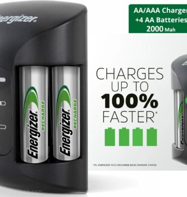 Energizer Chargeur de batteries AA et AAA Accu Recharge PRO + 4 Piles AA 2000mAh avec indicateur Led