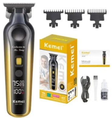 Kemei Tondeuse a cheveux professionnelle Rechargeable Écran LED KM-1583 1500mAh-Couleur aléatoire