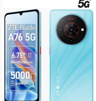 ZTE Nouveau smartphone 5G Blade A76 128GB RAM 12 (6+6) 5000 mAh 50MP 6,75"-NFC-Glacial Blue
