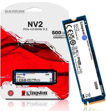 Kingston Disque interne SSD 500GB/Go NV2 M.2 2280 PCIe Gen4 x4 NVMe 3500MB/s (SNV2S/500G)