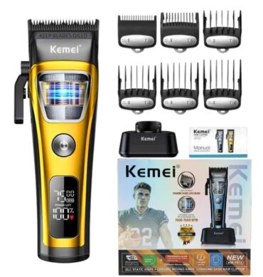 Kemei Tondeuse a cheveux professionnelle Rechargeable Écran LED KM-1911 2500mAh 7200 tr/min-Couleur aléatoire
