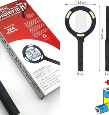Loupe puissante a eclairage LED 3x 3 W Cob 250 lumens 2piles AA inclus