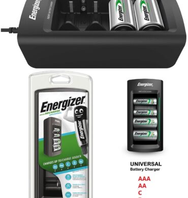 Energizer Chargeur de batterie rechargeable universel pour piles rechargeables C Cell, D Cell, AA, AAA et 9 V