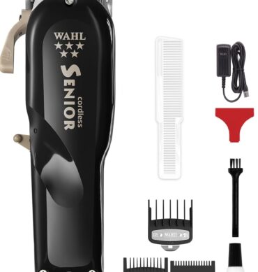 Wahl Tondeuse sans fil Senior professionnelle 5 etoiles pour lames de précision pour dégradés boîtier en métal, autonomie de 80 minutes