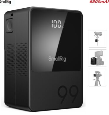 smallrig batterie portable VMount VB99 3580BC 6800Mah V Lock avec Port USB-C/USB-A/D-TAP/DC8V/DC12V/BP, 65W Charge Rapide PD Bidirectionnelle, Écran OLED, pour Voyage/Camera/Smartphone