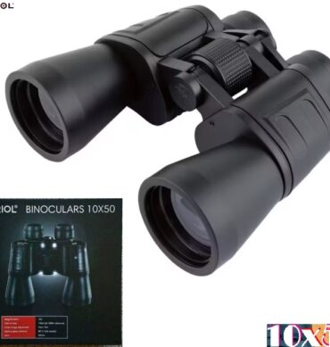Jumelles Auriol 10x50 Objectif de 50 mm prisme BK-7 optiques traitées multicouches, grossissement 10x – Jumelles haute puissance pour l'observation des oiseaux, la randonnée, le sport et les voyages