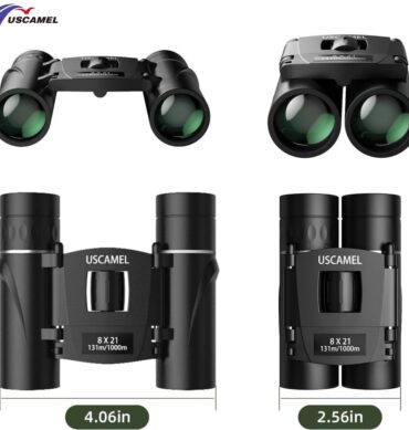 USCAMEL Mini Jumelle 8x21 Haute Définition Haute Résolution BAK4 FMC Optique Compact Leger Pliable, Observateur Voyageur Oiseaux Randonnee Voyage