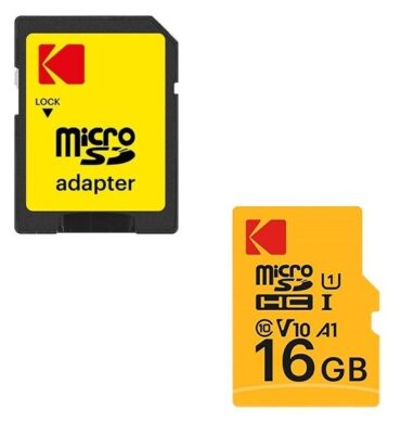 Kodak Carte mémoire Micro SD 16GB avec adaptateur ultra-rapides 100Mo/s performante