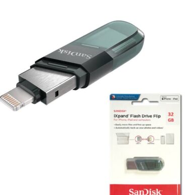 Sandisk Cle 32GB Lecteur Flash Usb3.1 iXpand Drive flip Memory Stick pour iPhone iPad